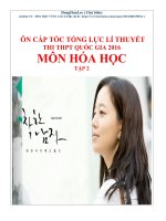 ÔN cấp tốc TỔNG lực lí THUYẾT THI THPT QUỐC GIA 2016 môn hóa học cực hay