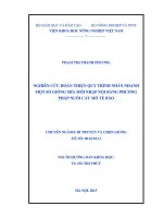 nghiên cứu hoàn thiện quy trình nhân nhanh một số giống mía mới nhập nội bằng phương pháp nuôi cấy mô tế bào 