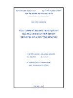 tăng cường xã hội hóa trong quản lý rác thải sinh hoạt trên địa bàn thành phố hưng yên, tỉnh hưng yên 