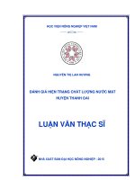 đánh giá hiện trạng chất lượng nước mặt huyện thanh oai