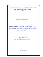 giải pháp nâng cao chất lượng giảng viên khối ngành kinh tế ở các trường cao đẳng thuộc bộ xây dựng 