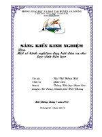 Một số kinh nghiệm dạy hát dân ca cho học sinh tiểu học 