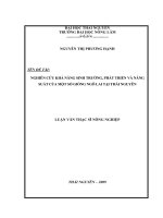 Nghiên Cứu Khả Năng Sinh Trưởng, Phát Triển Và Năng Suất Của Một Số Giống Ngô Lai Tại Thái Nguyên