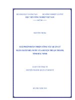 giải pháp hoàn thiện công tác quản lý ngân sách nhà nước của huyện thuận thành, tỉnh bắc ninh 