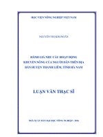 đánh giá nhu cầu hoạt động khuyến nông của người dân trên địa bàn huyện thanh liêm, tỉnh hà nam 