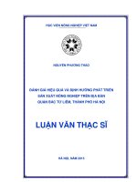 đánh giá hiệu quả và định hướng phát triển sản xuất nông nghiệp trên địa bàn quận bắc từ liêm, thành phố hà nội 