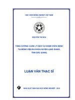 tăng cường quản lý dịch vụ khám chữa bệnh tại bệnh viện đa khoa huyện lạng giang, tỉnh bắc giang