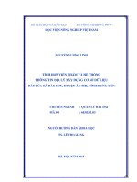 tích hợp viễn thám và hệ thống thông tin địa lý xây dựng cơ sở dữ liệu đất lúa xã bắc sơn, huyện ân thi, tỉnh hưng yên 