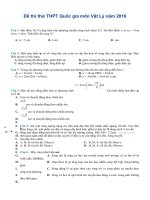 Đề thi thử THPT quốc gia 2016 Vật Lý có lời giải chi tiết 4