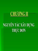Chương 2 Nguyên tắc xây dựng thực đơn