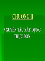 Chương 2 Nguyên tắc xây dựng thực đơn