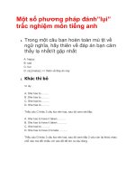 Một số phương pháp đánh lụi tiếng anh