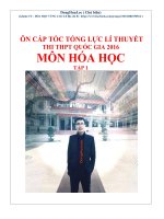 ÔN cấp tốc TỔNG lực lí THUYẾT THI THPT QUỐC GIA 2016 môn hóa học
