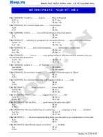 Đề kiểm tra mạo từ trong tiếng anh