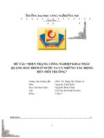 dat hiem hien trang khai thac va van de moi truong