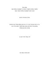 ĐÁNH GIÁ TÌNH HÌNH QUẢN lý và sử DỤNG đất của các tổ CHỨC TRÊN địa bàn HUYỆN vân đồn, TỈNH QUẢNG NINH