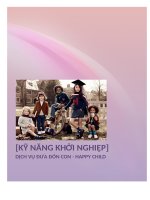 Tiểu luận kế hoạch kinh doanh DỊCH vụ đưa đón CON – HAPPY CHILD