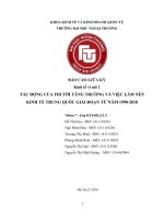 Tiểu luận môn kinh tế vĩ mô tác động của FDI tới tăng trưởng và việc làm nền kinh tế trung quốc giai đoạn từ năm 1990   2010 