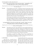 Chất lượng môi trường nước đầm nha phu   vịnh bình cang và mối liên quan với các hoạt động kinh tế