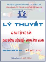 DAO DONG DIEN TU, SONG ANH SANG ( Luyen thi dai hoc 2016)