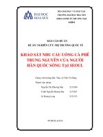 KHẢO SÁT NHU CẦU UỐNG CÀ PHÊ TRUNG NGUYÊN CỦA NGƯỜI HÀN QUỐC SỐNG TẠI SEOUL