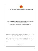 MỘT SỐ YẾU TỐ ẢNH HƯỞNG ĐẾN HIỆU QUẢ QUẢN TRỊ VÀ HÀNH CHÍNH CÔNG CẤP TỈNH NGHIÊN CỨU SO SÁNH SÓC TRĂNG VÀ TRÀ VINH