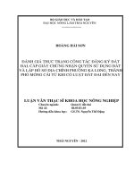 Đánh Giá Thực Trạng Công Tác Đăng Ký Đất Đai, Cấp Giấy Chứng Nhận Quyền Sử Dụng Đất Và Lập Hồ Sơ Địa Chính Phường Ka Long, Thành Phố Móng Cái Từ Khi Có Luật Đất Đai Đến Nay