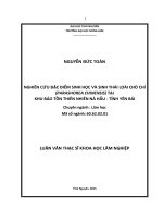 Nghiên cứu đặc điểm sinh học và sinh thái loài chò chỉ (parashorea chinensis) tại khu bảo tồn thiên nhiên nà hẩu, tỉnh yên bái