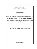 Đánh Giá Công Tác Bồi Thường, Giải Phóng Mặt Bằng Và Tái Định Cư Tại Dự Án Khai Thác Chế Biến Khoáng Sản Núi Pháo Trên Địa Bàn Tỉnh Thái Nguyên