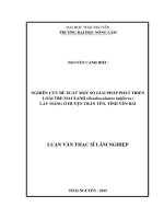 Nghiên cứu đề xuất một số giải pháp phát triển loài tre mai xanh (dendrocalamus latiflorus) lấy măng ở huyện trấn yên, tỉnh yên bái