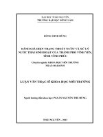 Đánh Giá Hiện Trạng Thoát Nước Và Xử Lý Nước Thải Sinh Hoạt Của Thành Phố Vĩnh Yên, Tỉnh Vĩnh Phúc