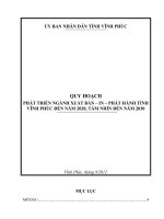 QUY HOẠCH PHÁT TRIỂN NGÀNH XUẤT BẢN – IN – PHÁT HÀNH TỈNH VĨNH PHÚC ĐẾN NĂM 2020, TẦM NHÌN ĐẾN NĂM 2030