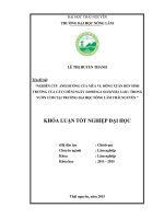 Nghiên cứu ảnh hưởng của mùa vụ đông xuân đến sinh trưởng của cây chùm ngây trong vườn ươm tại trường đại học nông lâm thái nguyên 