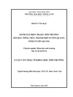 Đánh Giá Hiện Trạng Môi Trường Bãi Rác Nông Tiến, Thành Phố Tuyên Quang, Tỉnh Tuyên Quang