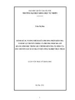 ĐÁNH GIÁ SỰ TƯƠNG THÍCH GIỮA PHƯƠNG PHÁP KIỂM TRA VI SINH VẬT TRUYỀN THỐNG VÀ PHƯƠNG PHÁP ðO ATP QUANG SINH HỌC TRONG QUÁ TRÌNH KIỂM TRA VỆ SINH CỦA DÂY CHUYỀN SẢN XUẤT BIA