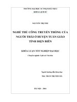 NGHỀ THỦ CÔNG TRUYỀN THỐNG CỦA NGƯỜI THÁI Ở HUYỆN TUẦN GIÁO TỈNH ĐIỆN BIÊN