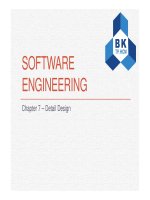 SOFTWARE ENGINEERING Chapter 7 –Detail Design