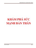 KHÁM PHÁ SỨC MẠNH BẢN THÂN