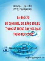 BÀI BÁO CÁO SỬ DỤNG BIỂU ĐỒ, BẢNG SỐ LIỆU THỐNG KÊ TRONG DẠY HỌC ĐỊA LÍ TRUNG HỌC CƠ SỞ