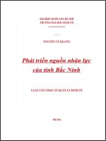 Phát triển nguồn nhân lực của tỉnh Bắc Ninh