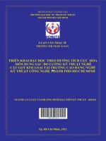 Triển khai dạy học theo hướng tích cực hóa môn dung sai đo lường kỹ thuật nghề cắt gọt kim loại tại trường cao đẳng nghề kỹ thuật công nghệ tp  hồ chí minh