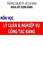 Bài giảng lý luận và nghiệp vụ công tác đảng   bài 1  học thuyết mác lênin về đảng cộng sản