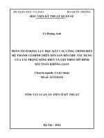 Phân tích động lực học kết cấu công trình biển hệ thanh cố định trên nền san hô chịu tác dụng của tải trọng sóng biển và gió theo mô hình bài toán không gian (TT)