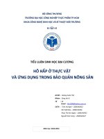 hô hấp và ứng dụng trong bảo quản nông sản