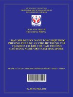 Dạy mô đun kỹ năng tổng hợp theo phương pháp dự án cho hệ trung cấp tại khoa cơ khí chế tạo trường cao đẳng nghề việt nam singapore