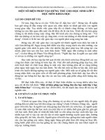 MỘT SỐ BIỆN PHÁP TẠO HỨNG THÚ CHO HỌC SINH LỚP 5  HỌC MÔN KHOA HỌC