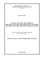 Tổ chức dạy học theo module học phần Giáo dục học trong đào tạo theo hệ thống tín chỉ ở trường đại học sư phạm