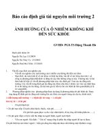 định giá tài nguyên môi trường 2_ ảnh hưởng của ô nhiễm không khí lên sức khỏe