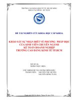Khảo sát sự nhận biết về phương pháp học của sinh viên chuyên ngành kế toán doanh nghiệp trường cao đẳng kinh tế TP HCM