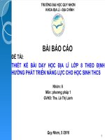 thiết kế bài dạy học địa lý lớp 8 theo định hướng phát triển năng lực cho học sinh thcs